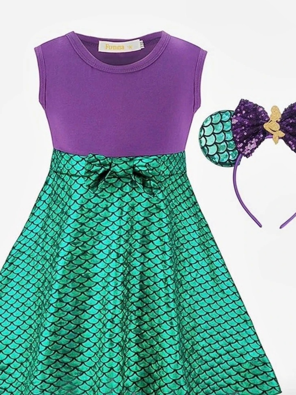 Rinna Girls Size Medium Purple & Green Mermaid Cstume NWT
